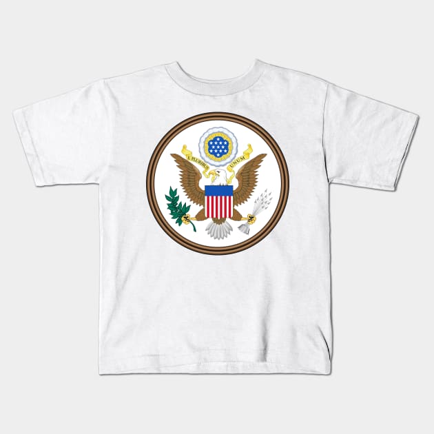 USA America Seal Coat of Arms Kids T-Shirt by Bugsponge